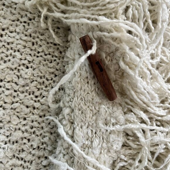 Collectible Queen of Hearts Fringed Knitted Duster Sweater/Long Cardigan - Ivory - Picture 7 of 10